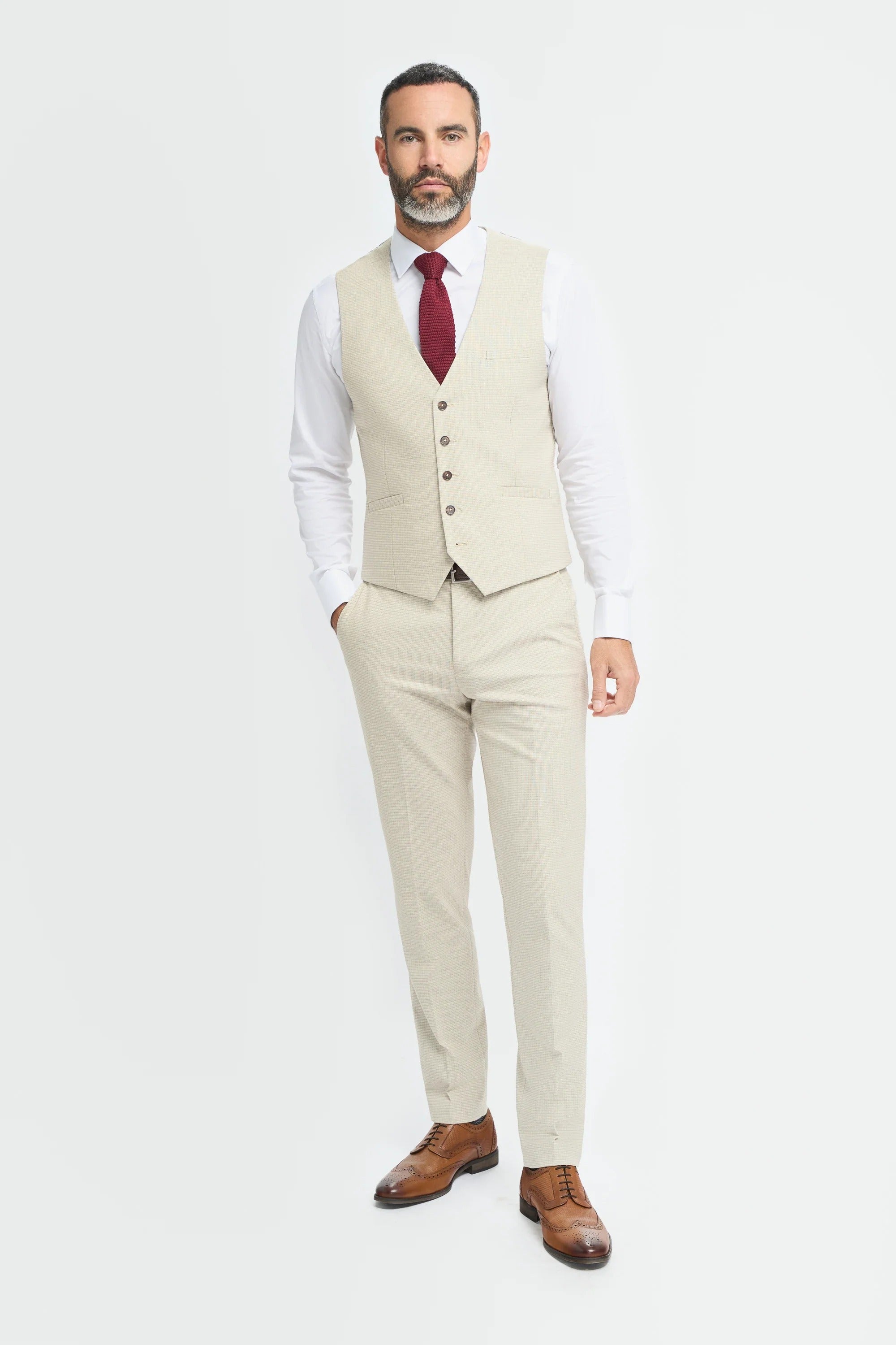 Hampton - Colete masculino bege