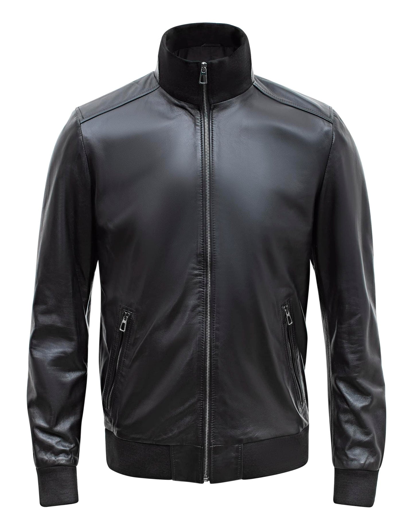 Jaqueta Bomber Masculina Happy Gentleman B109 em Couro de Cordeiro - Corte Ajustado