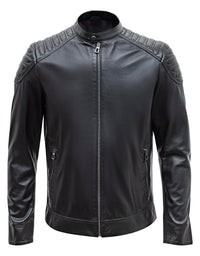 Jaqueta masculina Happy Gentleman B110 em couro legítimo preto - Corte Slim