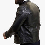 Jaqueta masculina Happy Gentleman B110 em couro legítimo preto - Corte Slim