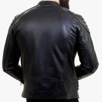 Jaqueta masculina Happy Gentleman B110 em couro legítimo preto - Corte Slim