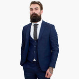 Terno Happy Gentleman BELLO Azul Marinho de 3 Peças em Lã com Corte Sob Medida