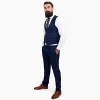Terno Happy Gentleman BELLO Azul Marinho de 3 Peças em Lã com Corte Sob Medida