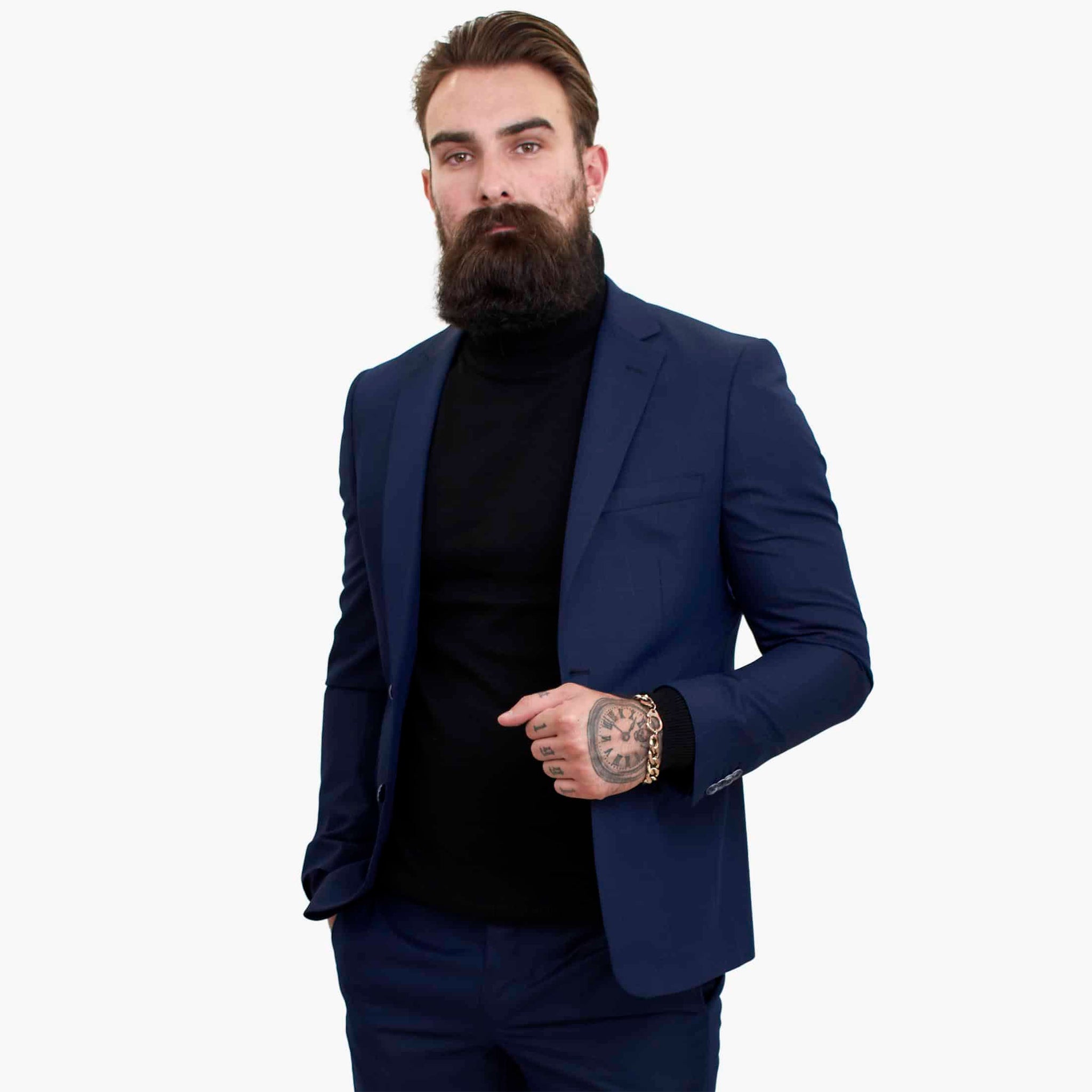 Terno Happy Gentleman BELLO Azul Marinho de 3 Peças em Lã com Corte Sob Medida
