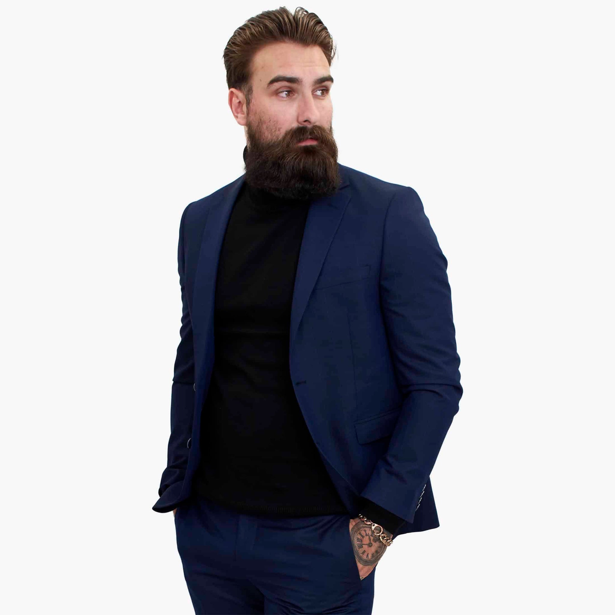 Terno Happy Gentleman BELLO Azul Marinho de 3 Peças em Lã com Corte Sob Medida