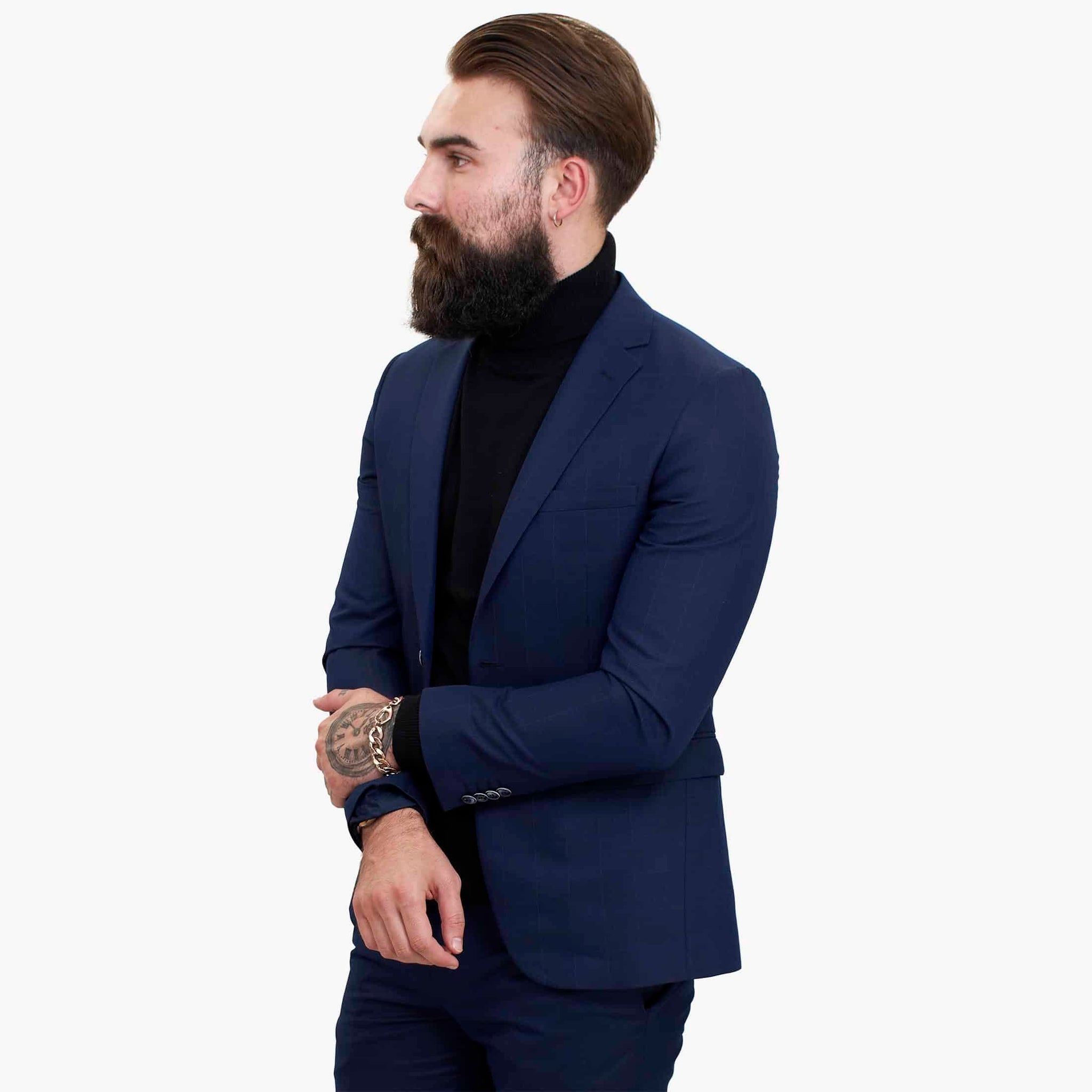 Terno Happy Gentleman BELLO Azul Marinho de 3 Peças em Lã com Corte Sob Medida