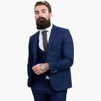 Terno Happy Gentleman BELLO Azul Marinho de 3 Peças em Lã com Corte Sob Medida