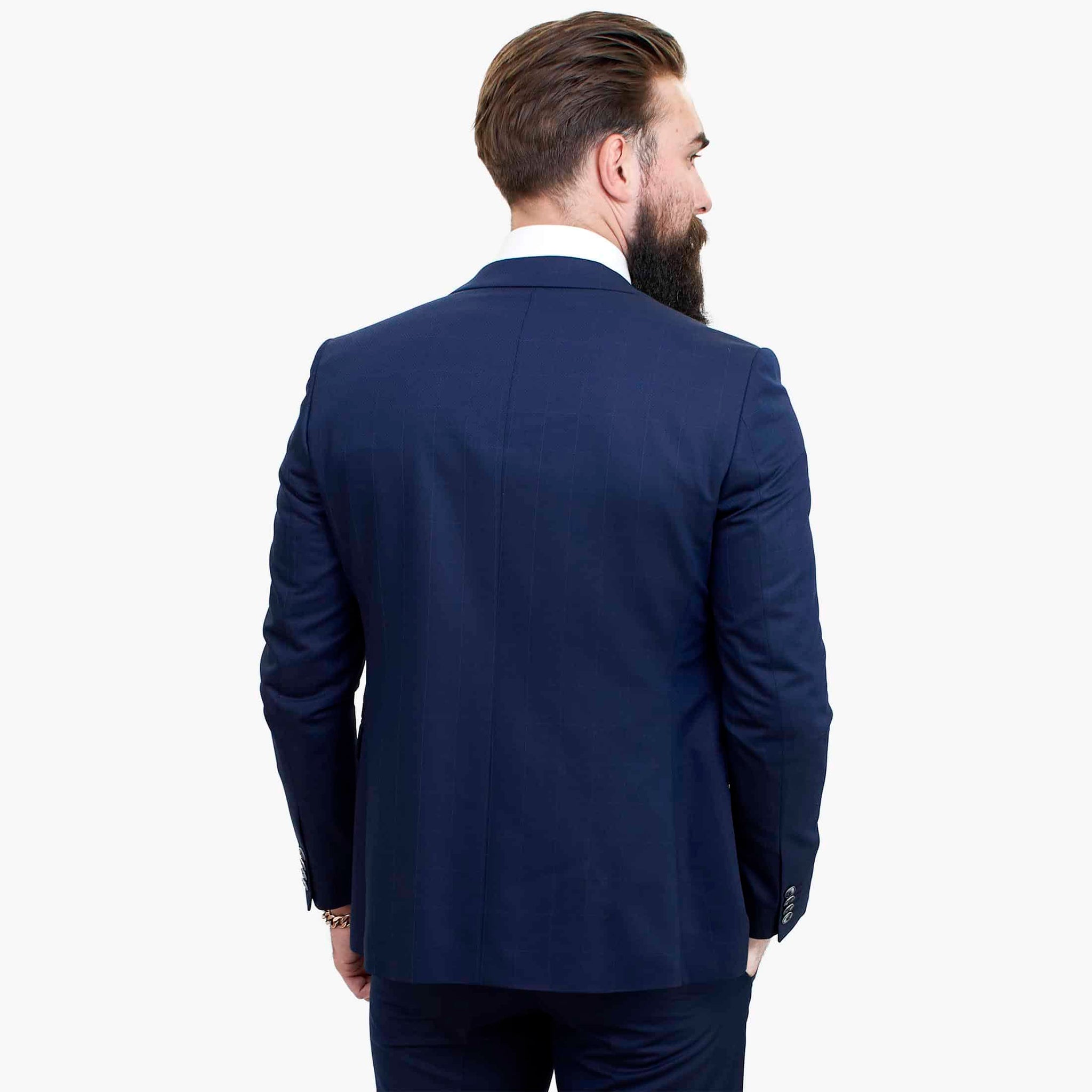 Terno Happy Gentleman BELLO Azul Marinho de 3 Peças em Lã com Corte Sob Medida