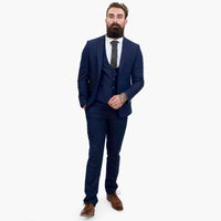 Terno Happy Gentleman BELLO Azul Marinho de 3 Peças em Lã com Corte Sob Medida