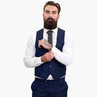 Terno Happy Gentleman BELLO Azul Marinho de 3 Peças em Lã com Corte Sob Medida