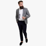 Terno elegante de lã de 3 peças Happy Gentleman com colete marrom contrastante.