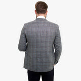 Terno elegante de lã de 3 peças Happy Gentleman com colete marrom contrastante.