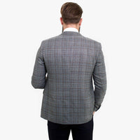 Terno elegante de lã de 3 peças Happy Gentleman com colete marrom contrastante.