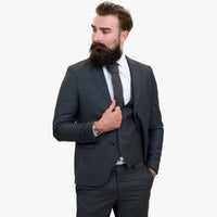 Terno de lã cinza de 3 peças Happy Gentleman GRINGO