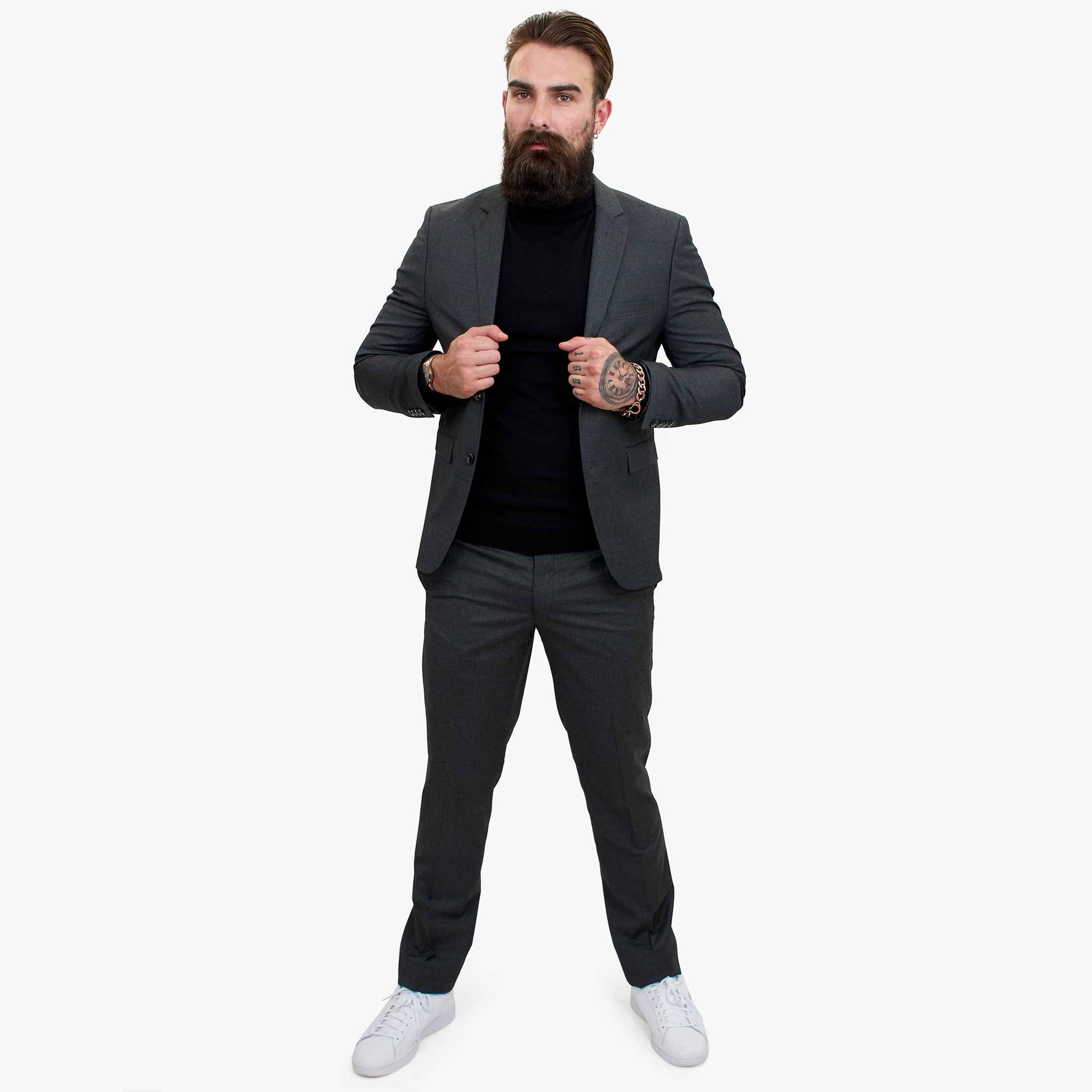Terno de lã cinza de 3 peças Happy Gentleman GRINGO