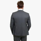 Terno de lã cinza Happy Gentleman MIROLE, corte sob medida, 3 peças.