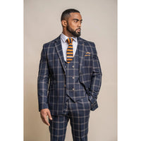 Hardy - Blazer Masculino Xadrez Azul e Bege