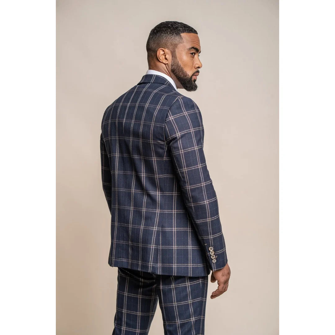 Hardy - Blazer Masculino Xadrez Azul e Bege