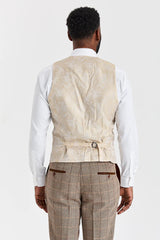 Terno Harris Brown Tweed com colete Mayfair Stone