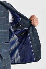 Harris - Terno masculino azul-marinho de 3 peças em tweed de lã mista