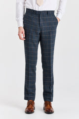 Harris - Terno masculino azul-marinho de 3 peças em tweed de lã mista