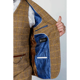 Harris - Blazer masculino em tweed marrom