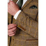 Harris - Blazer masculino em tweed marrom