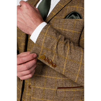 Harris - Blazer masculino em tweed marrom