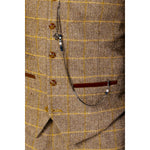 Harris - Colete masculino em tweed marrom