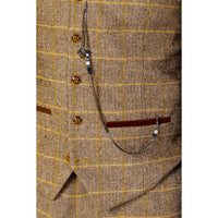 Harris - Colete masculino em tweed marrom