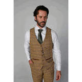 Harris - Colete masculino em tweed marrom
