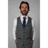 Harris - Colete masculino em tweed cinza