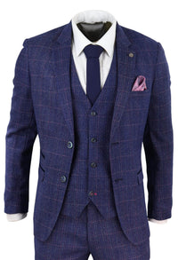 Terno azul de tweed de 3 peças - Marc Darcy Harry