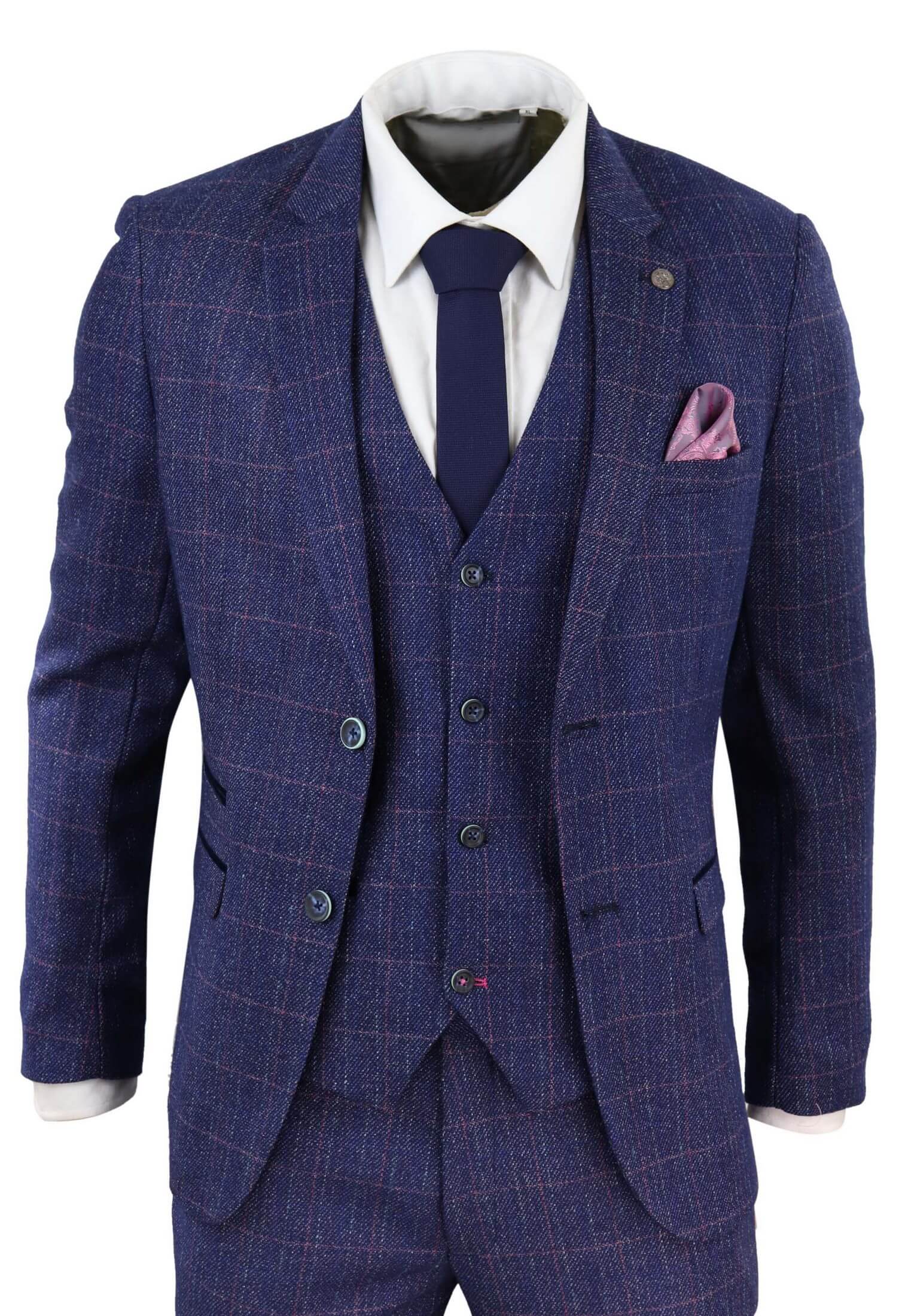 Terno azul de tweed de 3 peças - Marc Darcy Harry