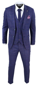 Terno azul de tweed de 3 peças - Marc Darcy Harry