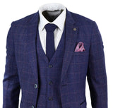 Terno azul de tweed de 3 peças - Marc Darcy Harry