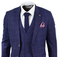 Terno azul de tweed de 3 peças - Marc Darcy Harry