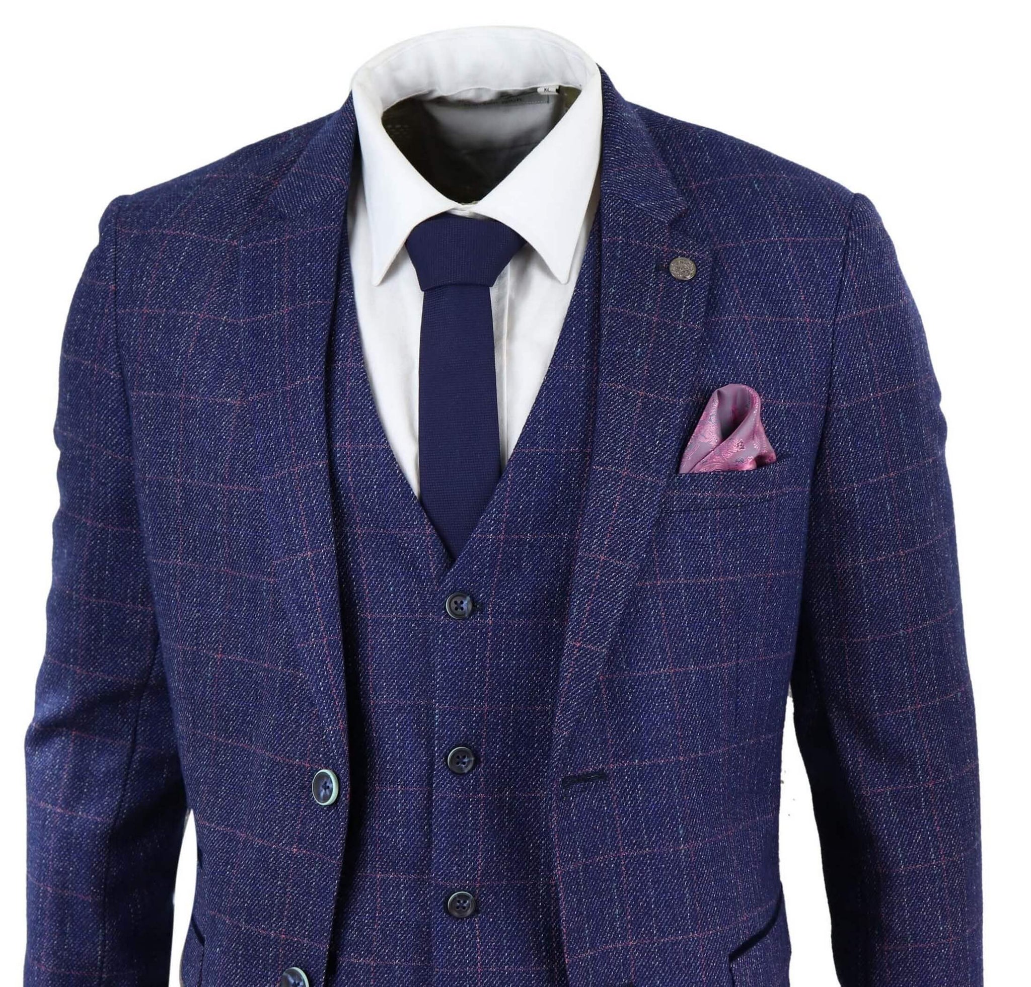 Terno azul de tweed de 3 peças - Marc Darcy Harry