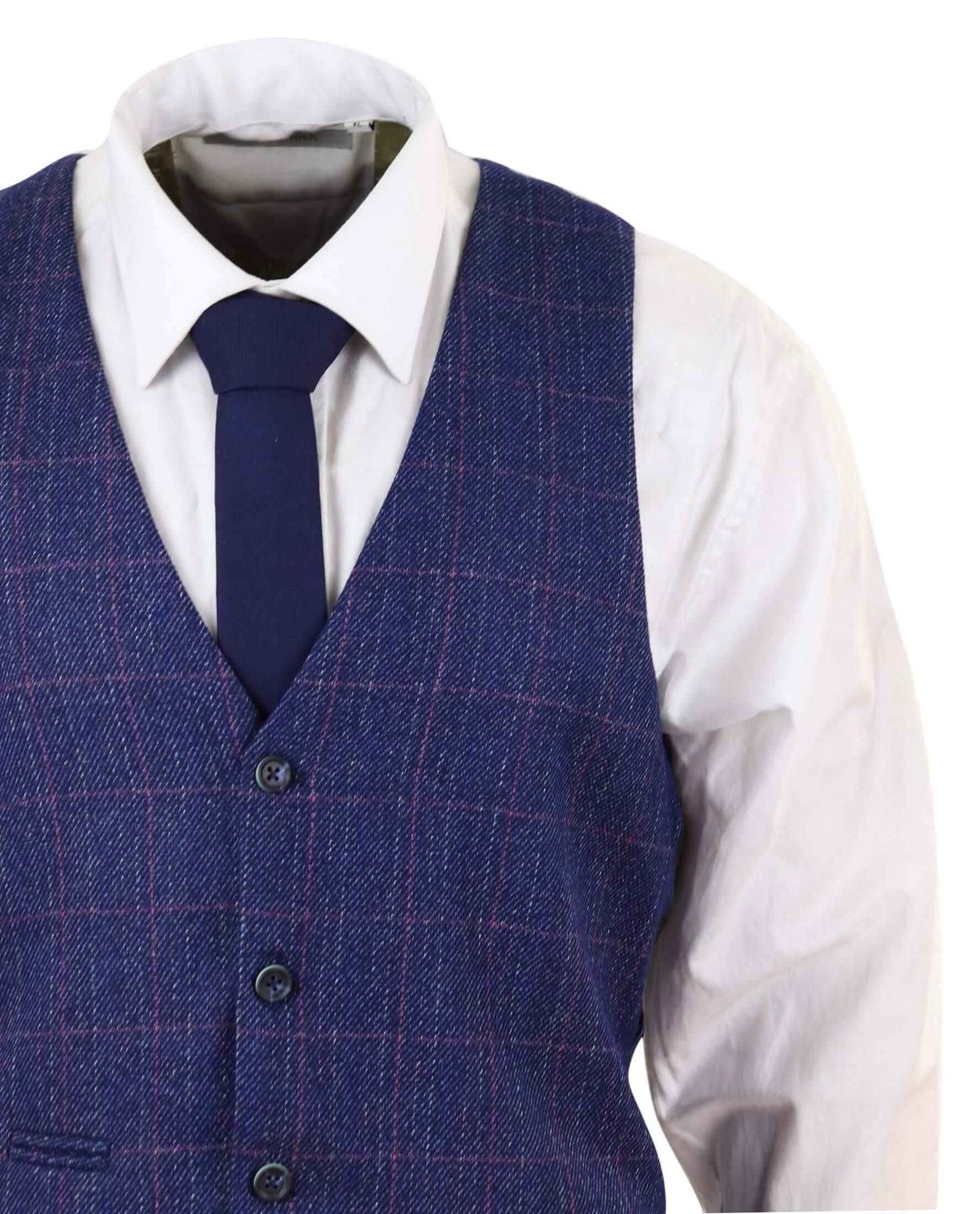 Terno azul de tweed de 3 peças - Marc Darcy Harry