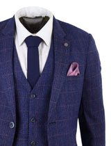 Terno azul de tweed de 3 peças - Marc Darcy Harry