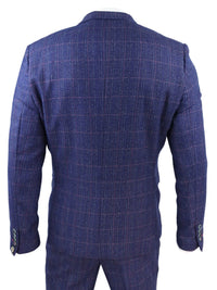 Terno azul de tweed de 3 peças - Marc Darcy Harry