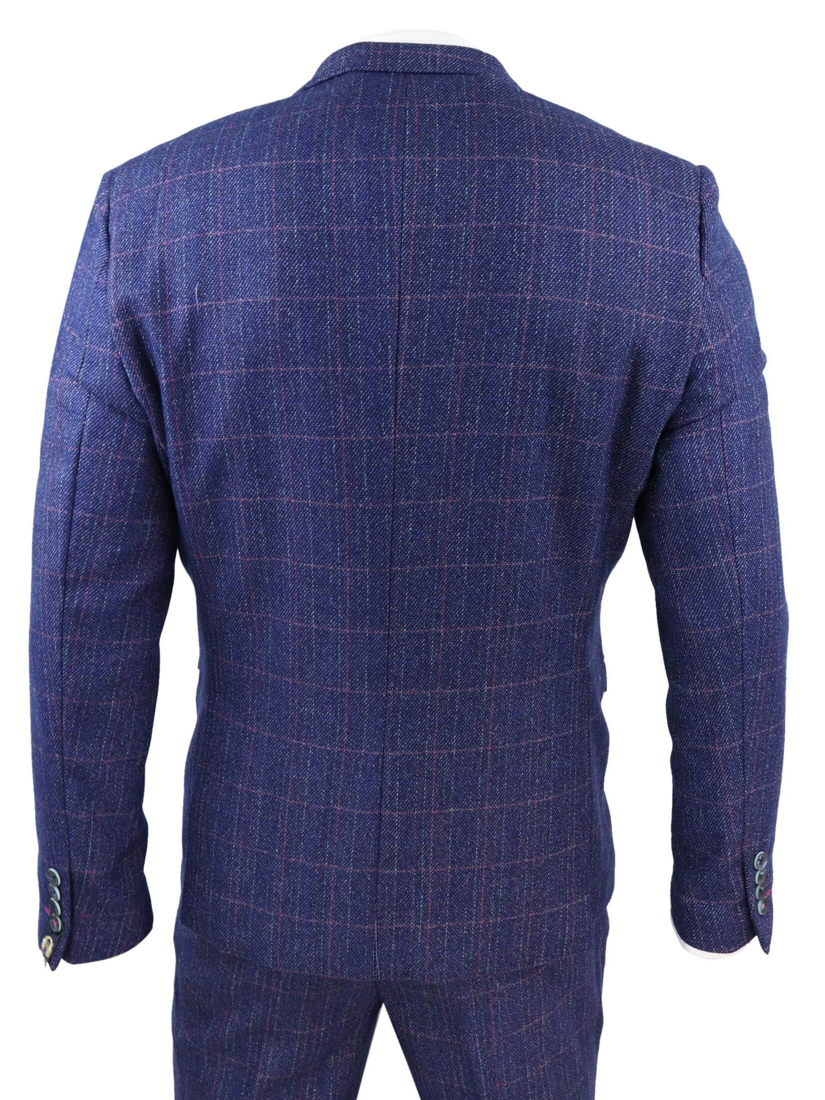 Terno azul de tweed de 3 peças - Marc Darcy Harry