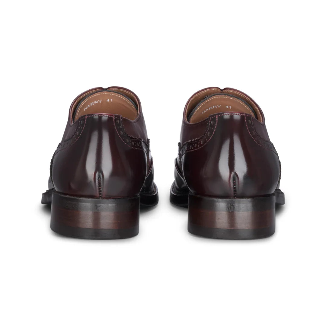 Harry - Sapatos Brogue Masculinos em Verniz Vinho