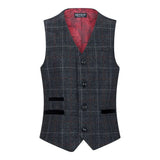 Terno infantil de tweed cinza e preto de 3 peças com estampa espinha de peixe, vinho, estilo vintage retrô.