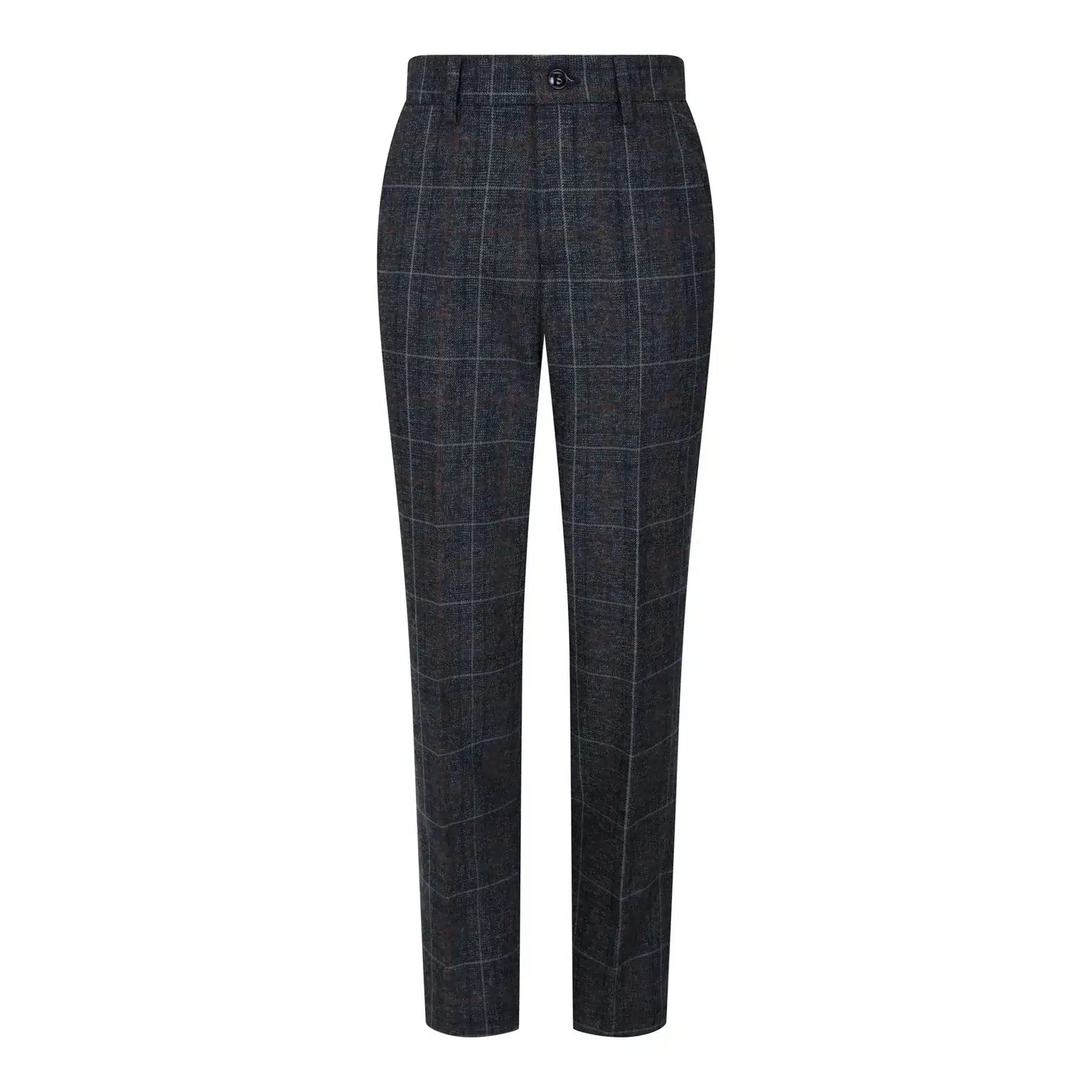 Terno infantil de tweed cinza e preto de 3 peças com estampa espinha de peixe, vinho, estilo vintage retrô.