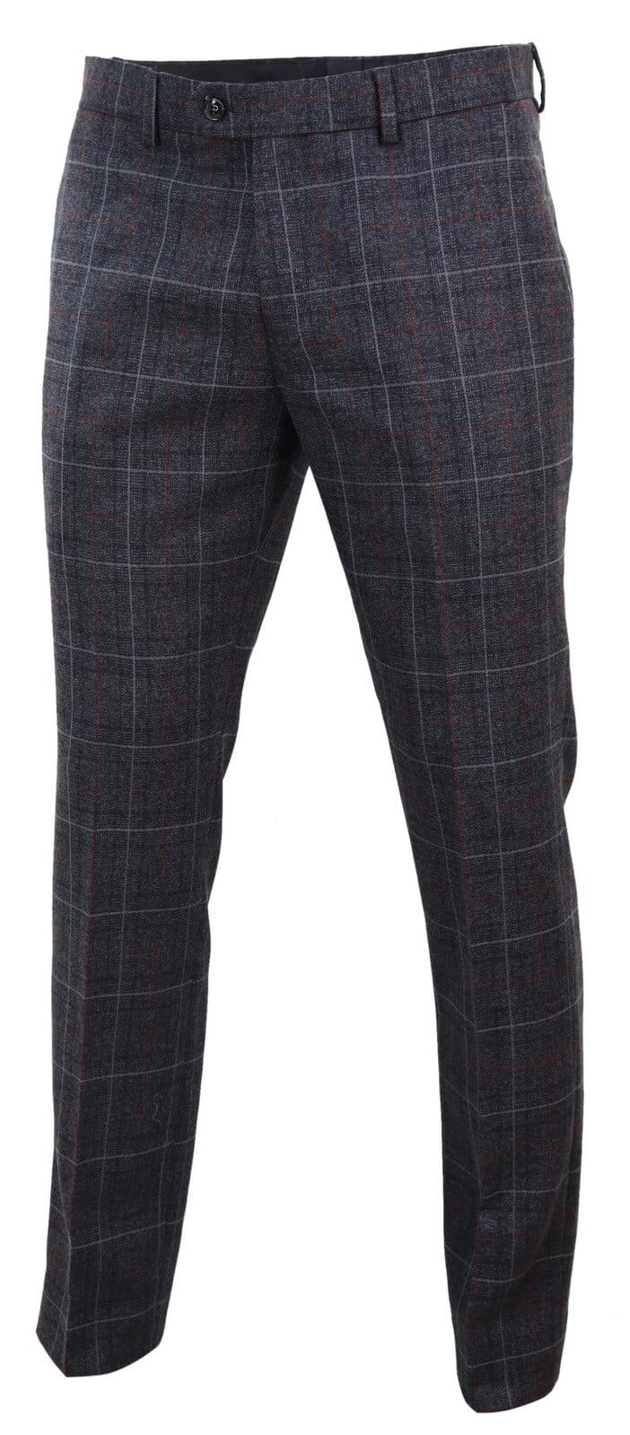Harvey - Calças masculinas xadrez carvão
