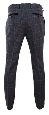 Harvey - Calças masculinas xadrez carvão