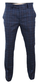 Harvey - Calça xadrez azul marinho masculina