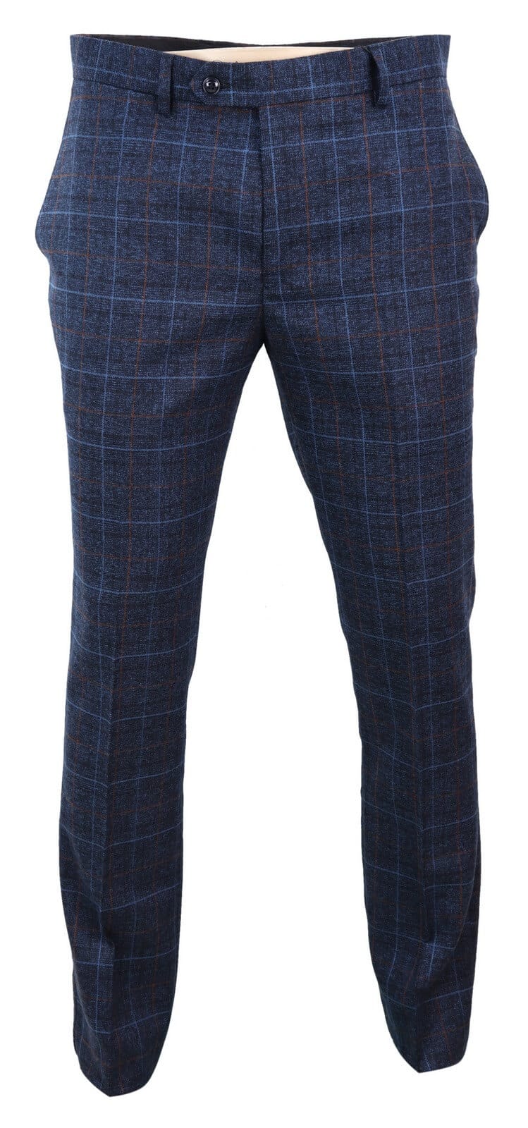 Harvey - Calça xadrez azul marinho masculina