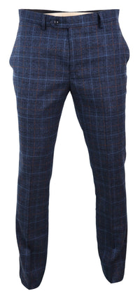 Harvey - Calça xadrez azul marinho masculina